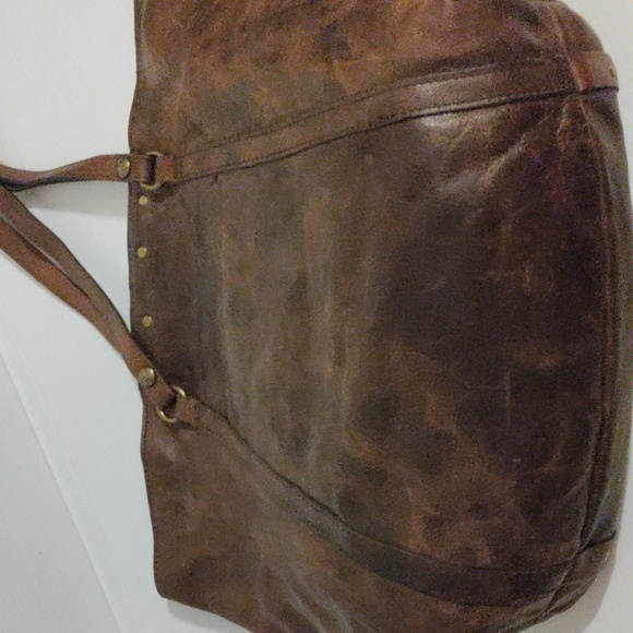 Patricia Nash Benvenuto Chocolate Brown Leather Convertible Tote Stud Purse Xl - Picture 8 of 14